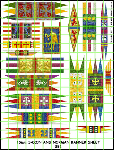 LBMS 15mm Banners - 15mm Saxon and Norman banners
