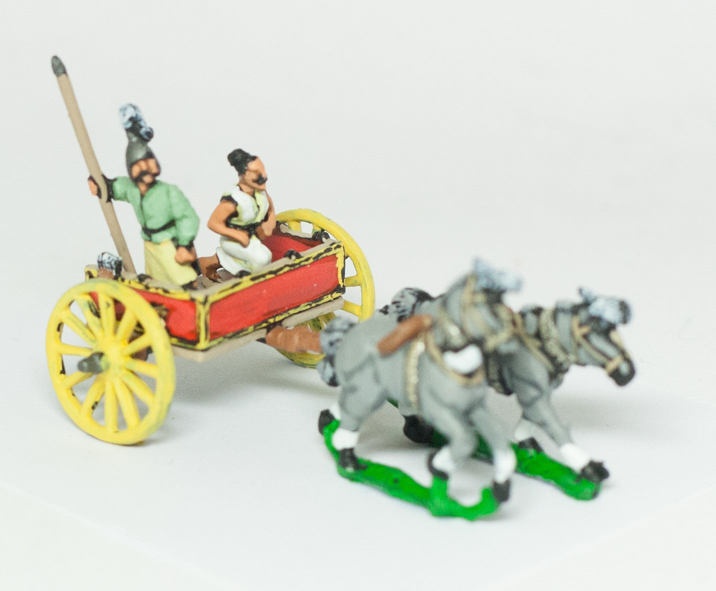 Two Horse Light Chariot with Spearman and Driver CHO3