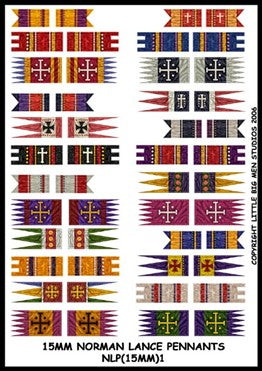 LBMS 15mm Shield Transfers - Norman Lance Pennons