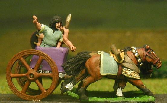 Later New Kingdom Egyptian General, Driver and Spearmen in Four Horse Chariot ANK15