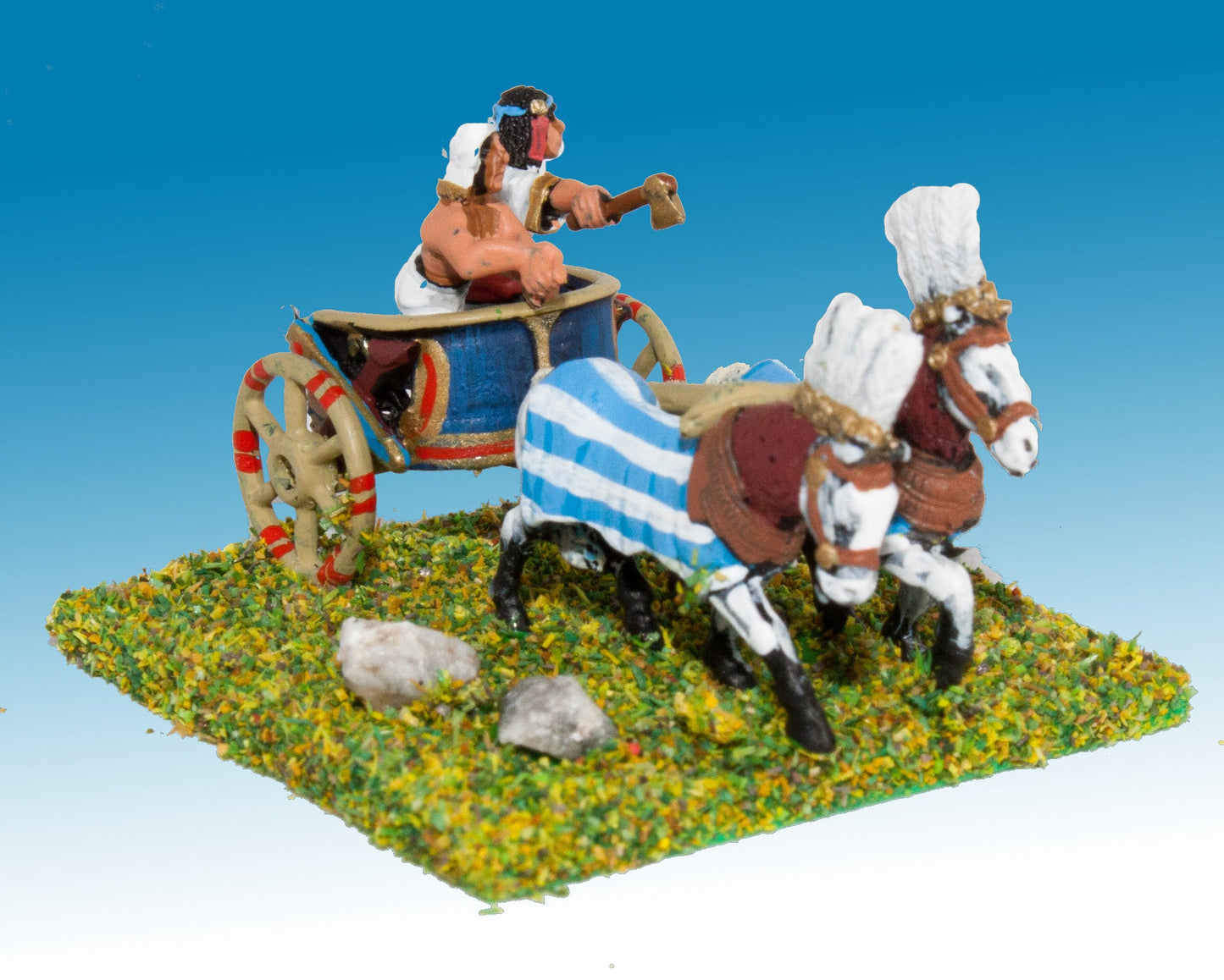 New Kingdom Egyptian General and Driver Two Horse Chariot ANK2