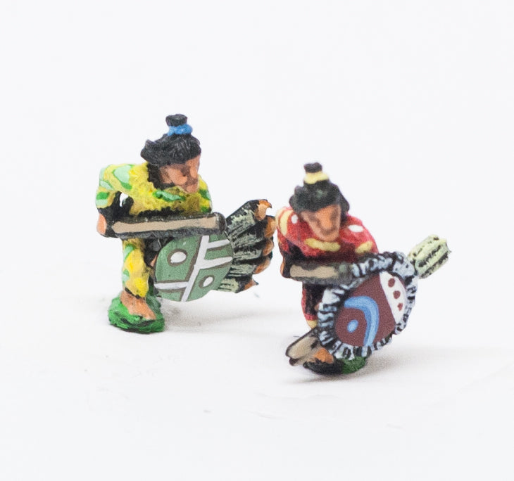 Veteran Warriors (Tequihuahqueh), in Breachclout with Sword, JavelIn and Shield AZ10a