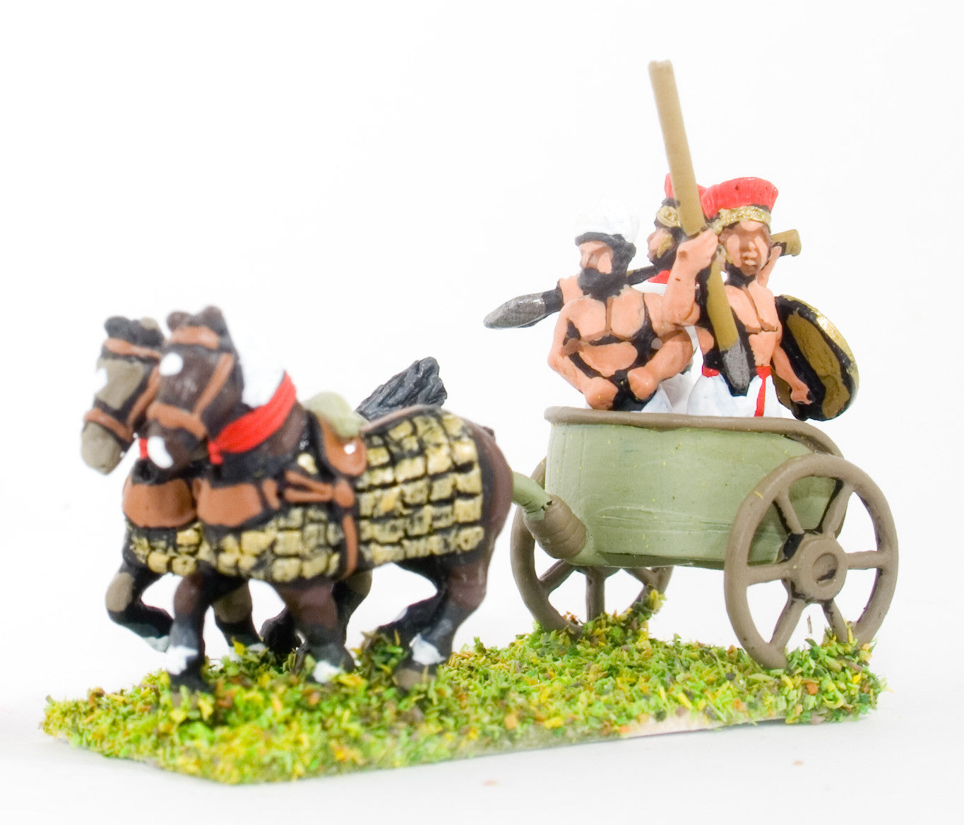 Sea Peoples Two Horse Chariot with Driver Two Javelinmen BS110