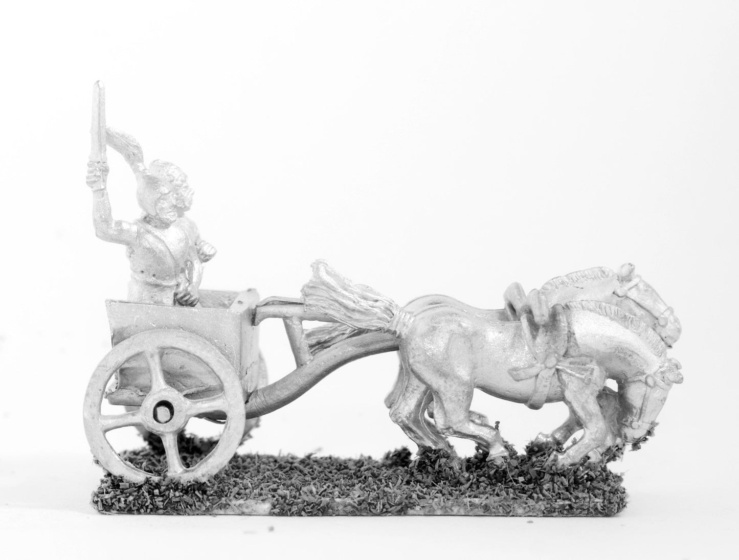 Mycenaean and Minoan Greek Two Horse Chariot with General and Driver BS48