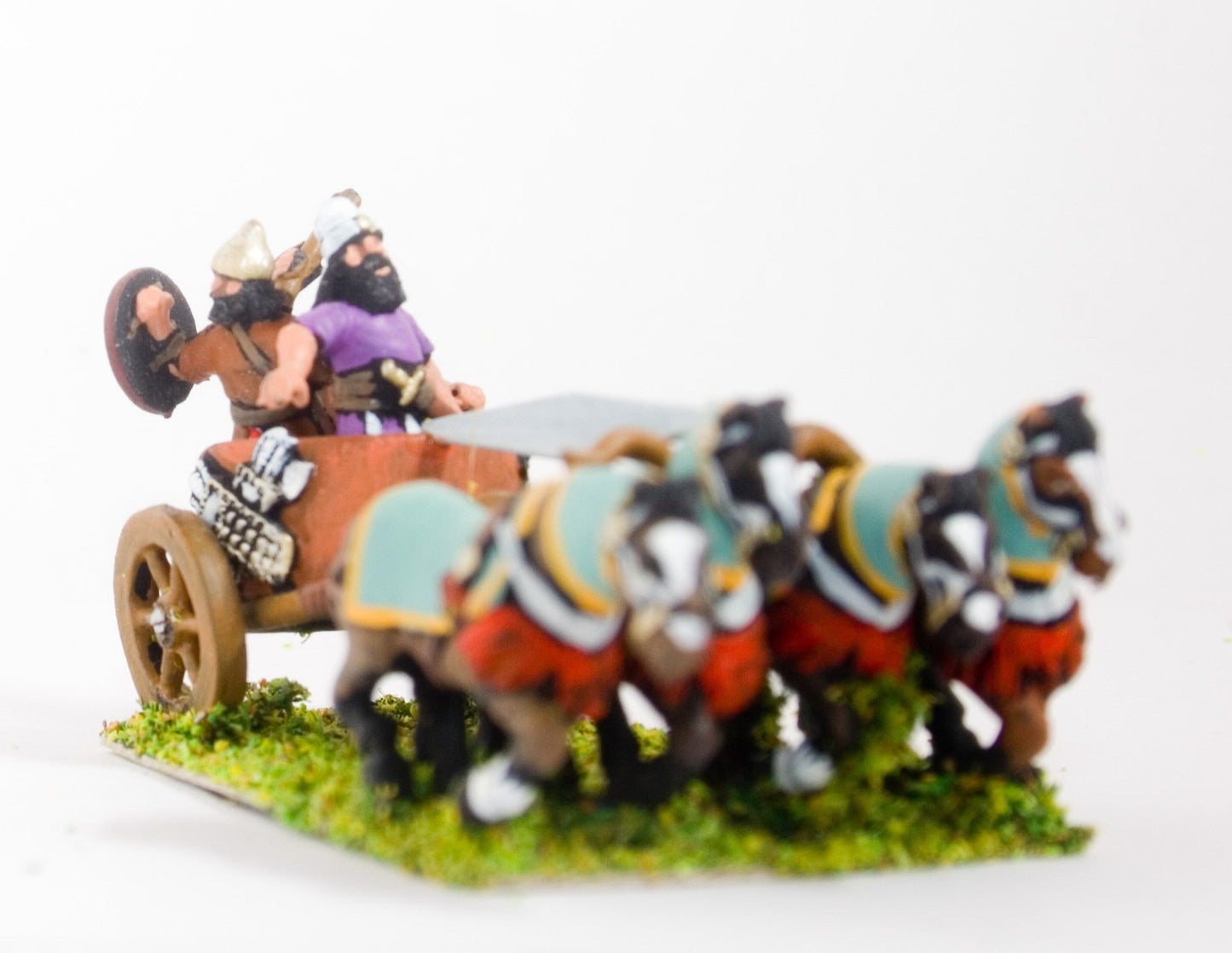 Middle Assyrian Four Horse Chariot with General, Driver, Shield Bearer BS59