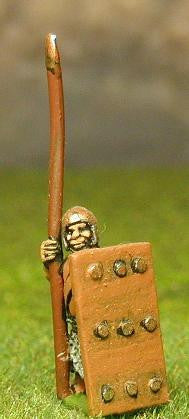 Sumerian Spearmen Spear Upright, Shield BS6