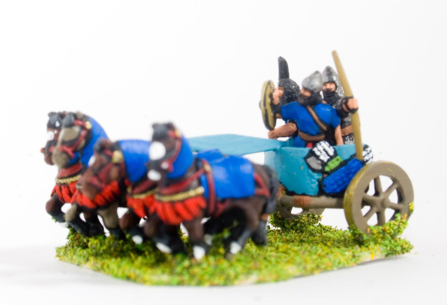 Middle Assyrian Four Horse Chariot with Archer, Driver, Shield Bearer BS62