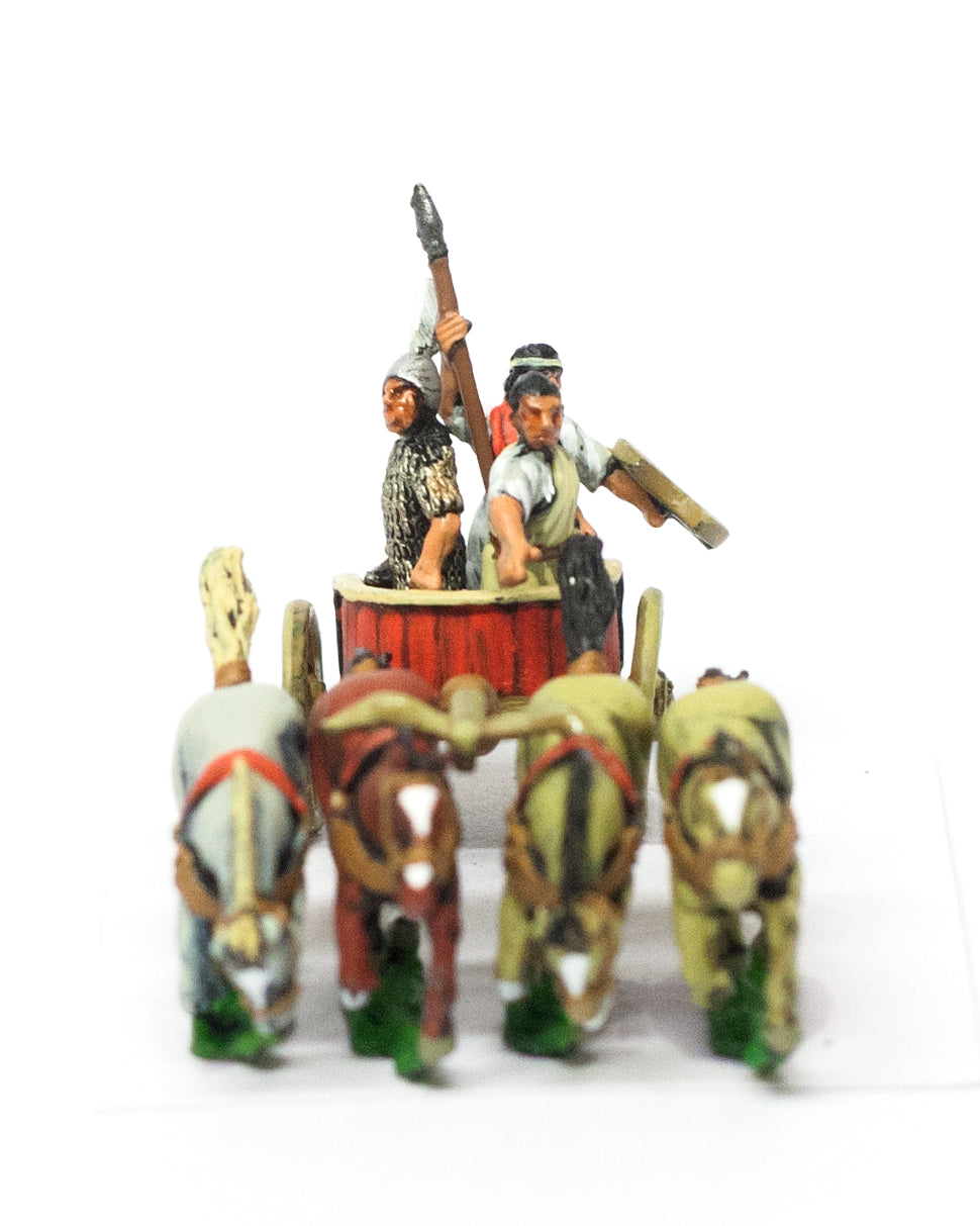 Hittite Four Horse Chariot with General, Driver, Javelinman BS39a