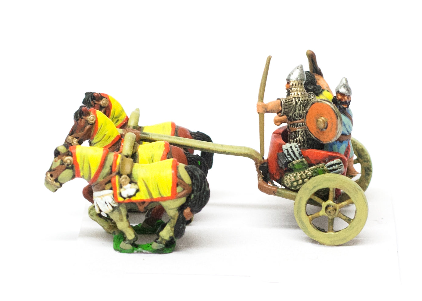 Middle Assyrian Three Horse Chariot with Archer, Driver, Shield Bearer BS61