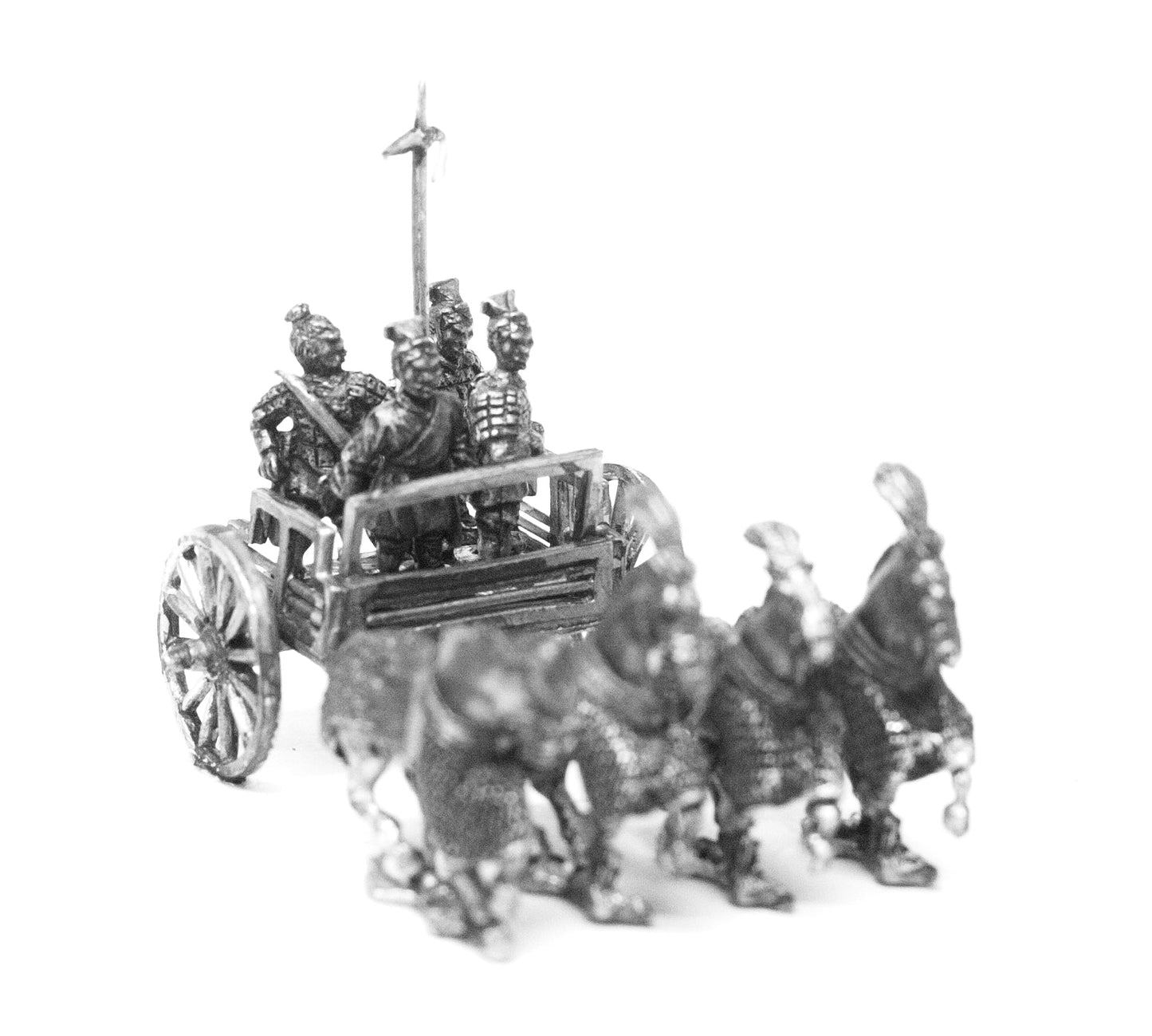 ChIn Chinese General in Four Horse Chariot with Archer and Halberdier CHN4