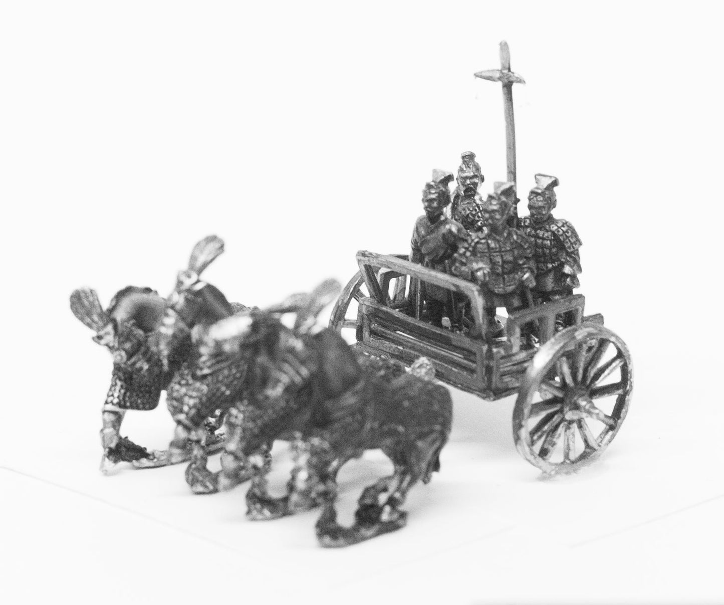 ChIn Chinese General in Four Horse Chariot with Archer and Halberdier CHN4