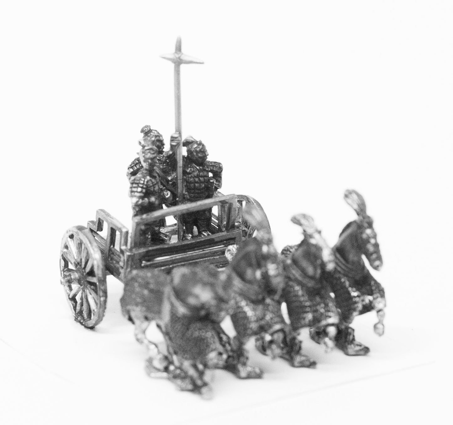 ChIn Chinese Four Horse Chariot with Driver, Archer and Halberdier (Unarmored) CHN5