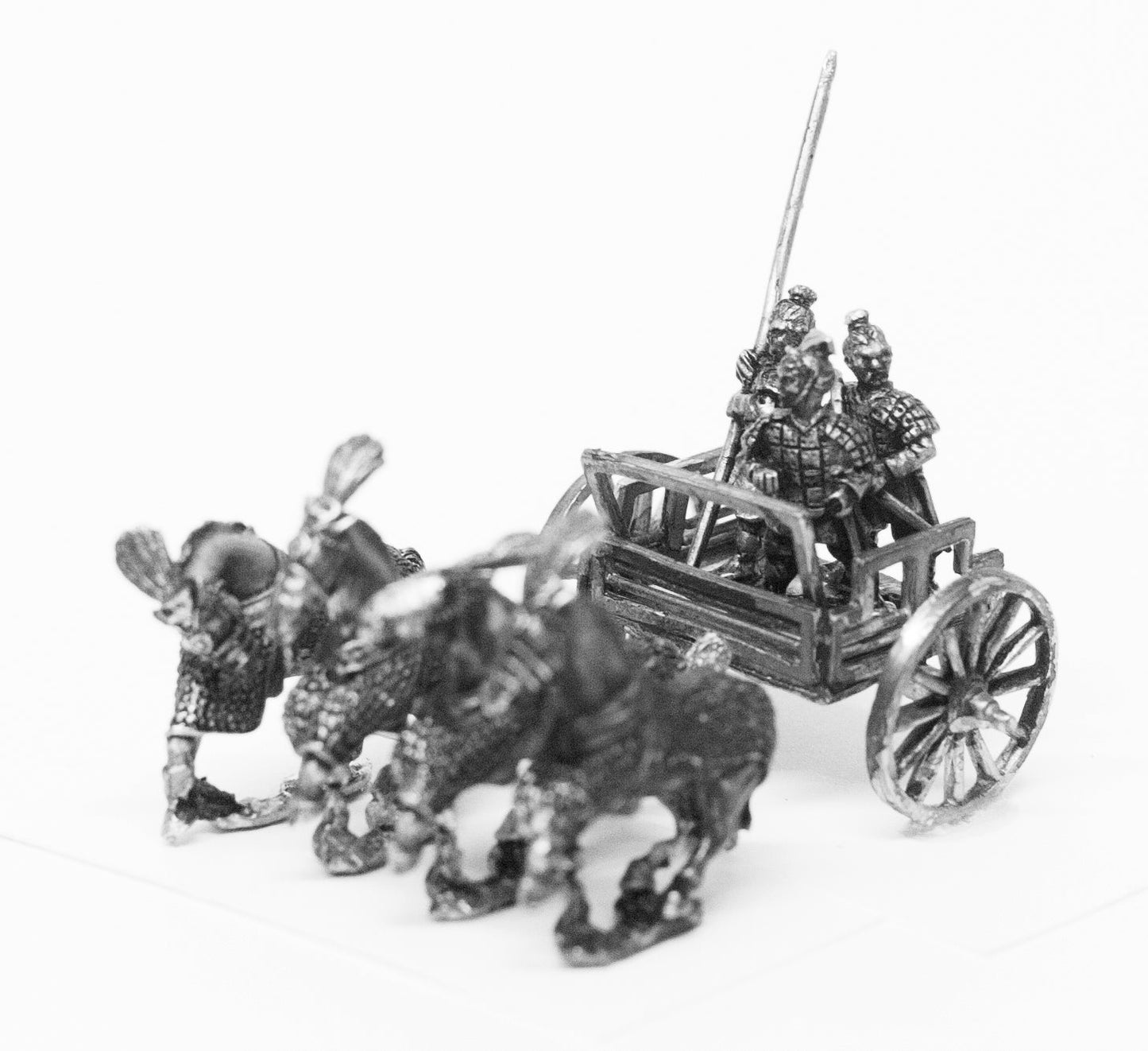 ChIn Chinese Four Horse Chariot with Archer and Spearman (Armored Horse) CHN6