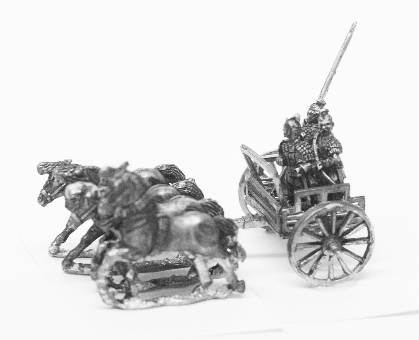 ChIn Chinese Four Horse Chariot with Archer and Spearman (Unarmored Horse) CHN6a