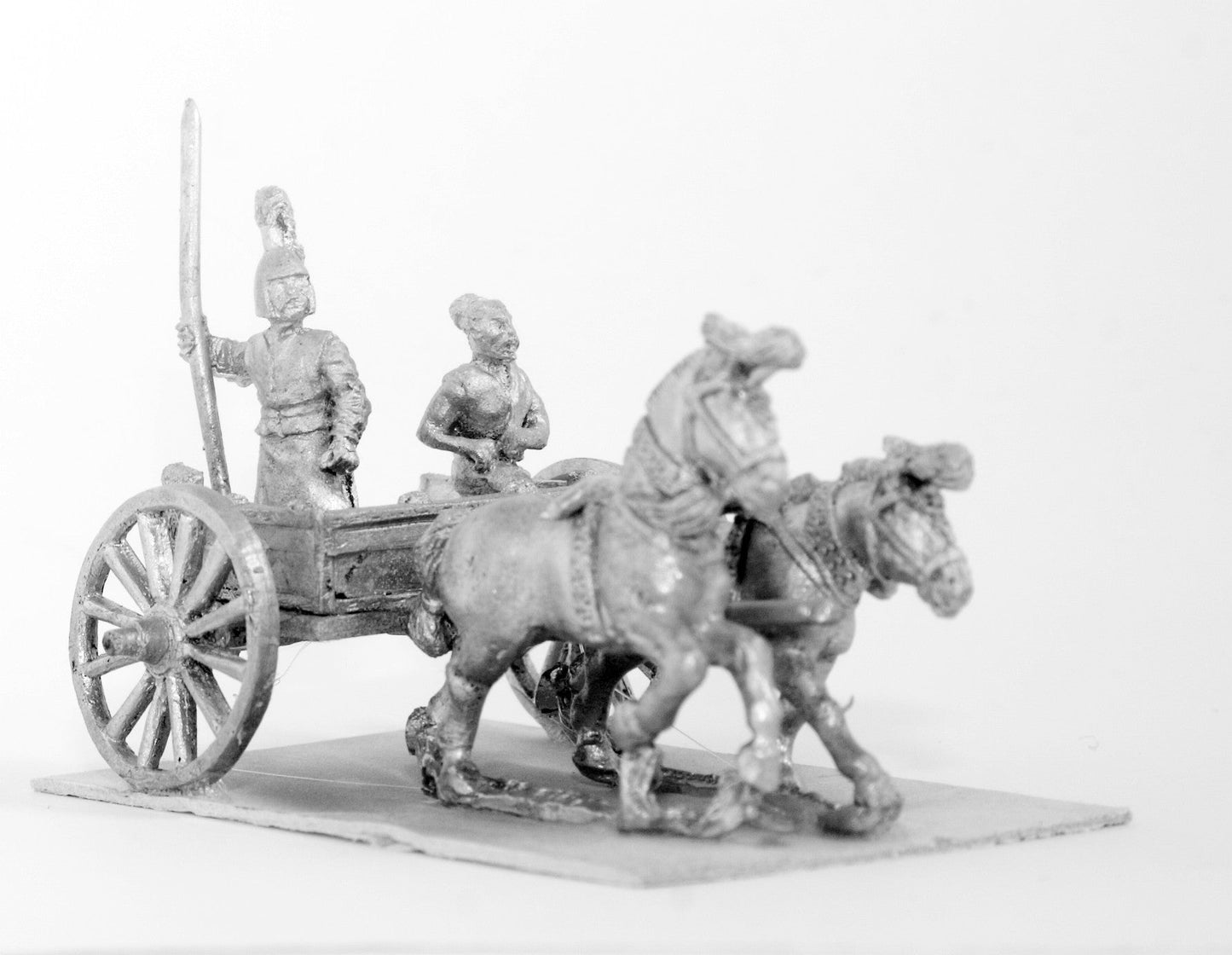 Two Horse Light Chariot with Spearman and Driver CHO3