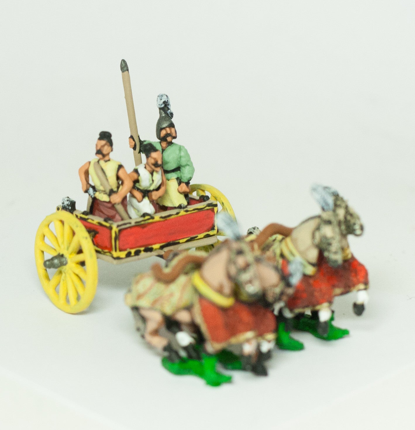 Four Horse Heavy Chariot with Driver, Archer and Spearmen CHO6a