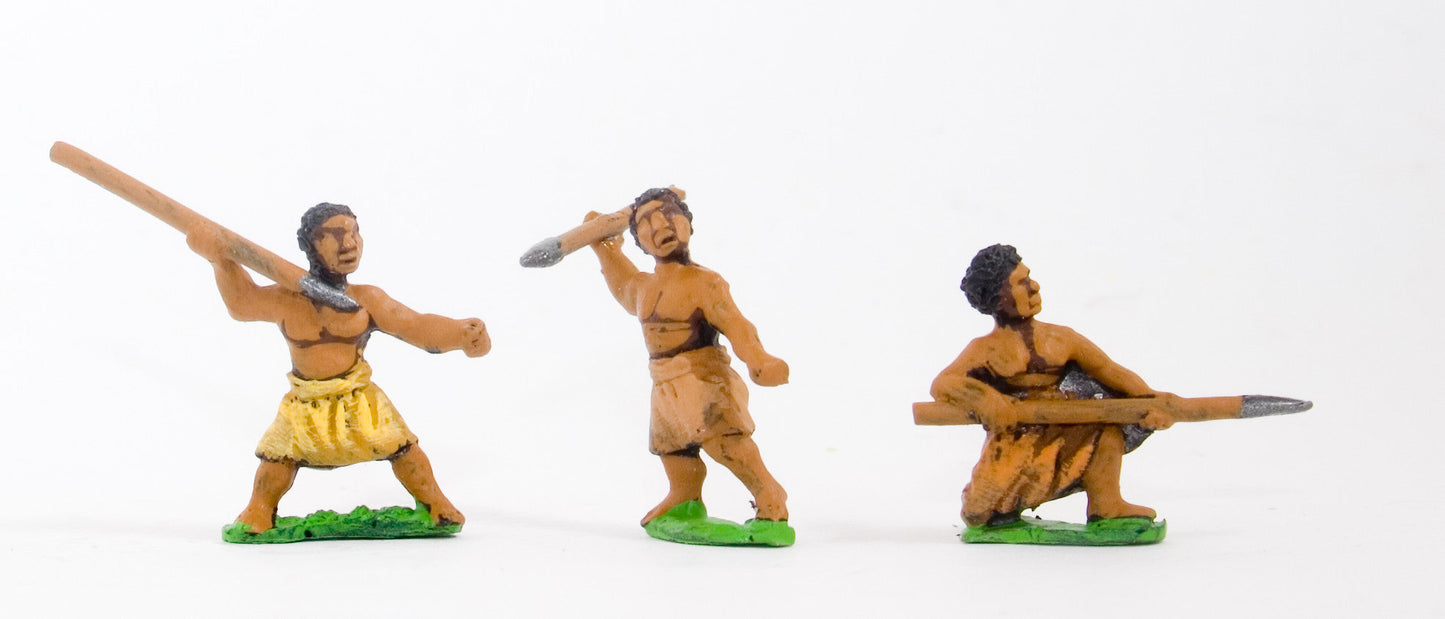 Unarmoured Black Spearmen / Javelinmen, Assorted Poses CRU14