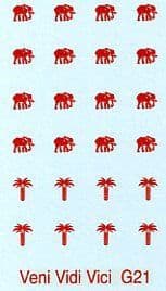 G21 2 designs, elephant and palm tree