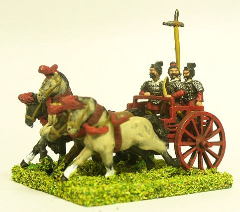 ChIn Chinese Four Horse Chariot with Driver, Archer and Halberdier (Armored) CHN5a