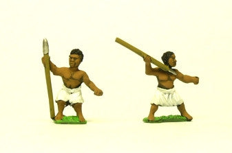 Unarmoured Black Spearmen / Javelinmen, Assorted Poses CRU14