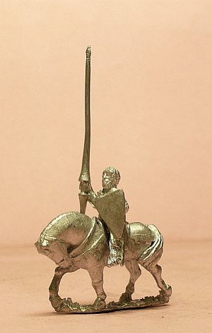 Mounted Knights, 1100-1200AD with Kite Shield & Lance, on Unbarded Horse MID1A