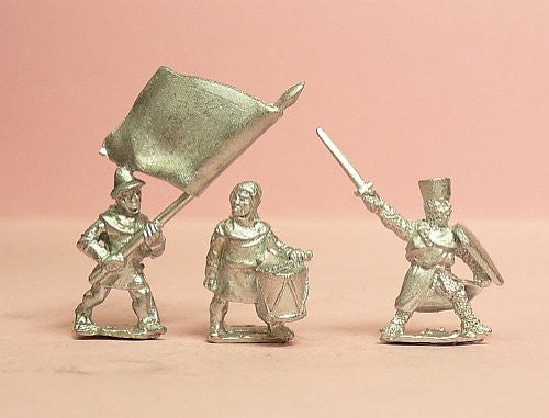 Command: 3 Foot Standard Bearers, 2 Drummers, 1 Dismounted Knight MID78