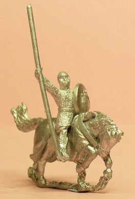 Spanish: Knights, 1150-1300AD with Lance & Round Shield on Barded Horse MID80