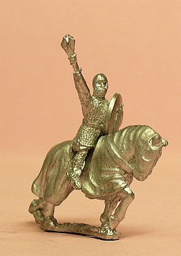 Spanish: Knights, 1150-1300AD with Mace, Axe or Sword & Round Shield on Barded Horse MID81