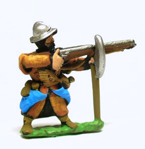 16-17th Century Polish: Musketeer in Helmet with 2 Handed Axe, Firing RPP7