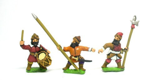 Streltsi or Solider: Command: Officer, Standard Bearer & Drummer RUS21