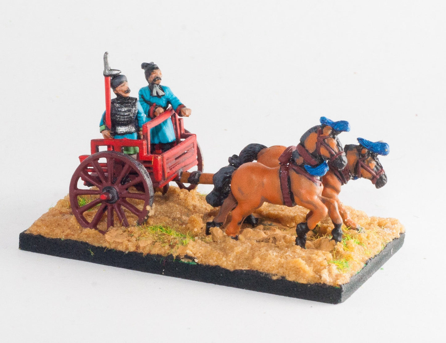 Two Horse Chariot with Driver and Daggeraxeman HCH18
