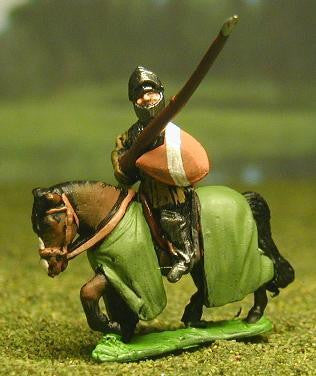 Late Medieval: Knights, 1360-1400AD in Studded Surcoat & Assorted Helms with Lance & Shield, on Barded Horse MER5
