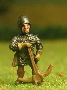 Early Renaissance: Crossbowmen in Mail & Peaked Helm, Loading MER59