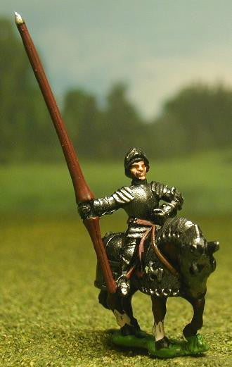 Late Medieval: Knights, 1420-1480AD in Full Plate & Sallet with Lance, on Armoured Horse MER9