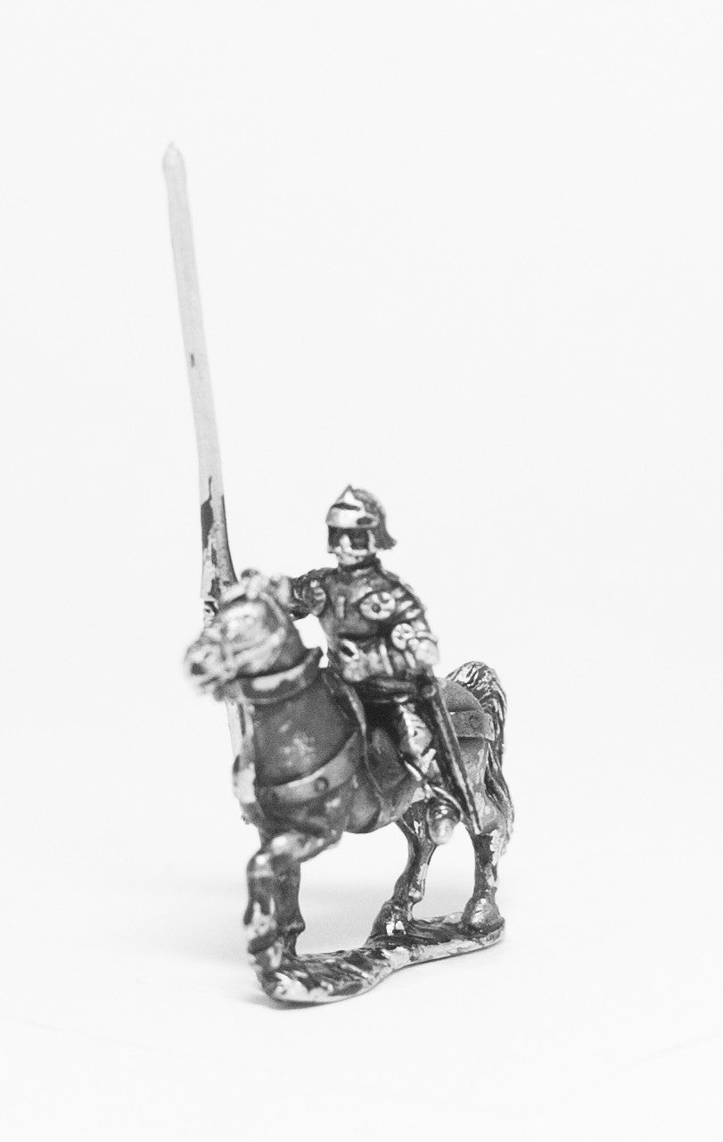 Late Medieval: Knights, 1420-1480AD in Full Plate & Sallet with Lance, on Unarmoured Horse MER11a