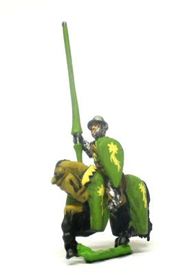 Mounted Knights, 1200-1350AD with Kite Shield & Lance, in Kettle Helms on Barded Horse MID13
