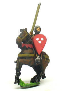 Mounted Sergeants in Conical Helms and Cloth Tunic, with Kite Shield & Lance on Unarmoured Horse MID18