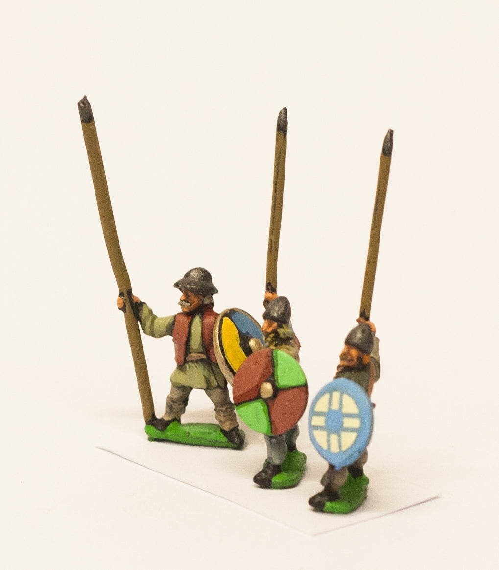 Medium Infantry in Assorted Helms with Long Spear & Round Shield MID33