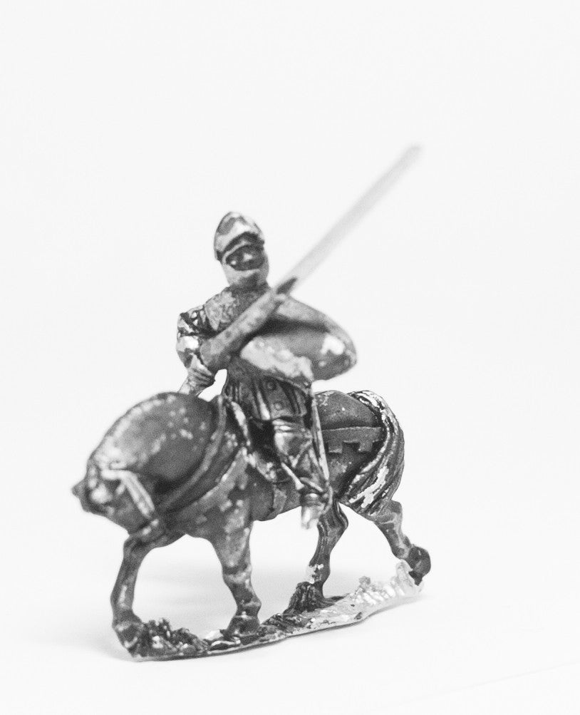 Late Medieval: Knights, 1360-1400AD in Studded Surcoat & Assorted Helms with Lance & Shield on Unarmoured Horse MER5A