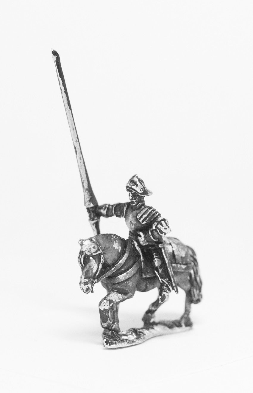 Late Medieval: Knights, 1420-1480AD in Full Plate & Sallet with Lance, on Unarmoured Horse MER9a