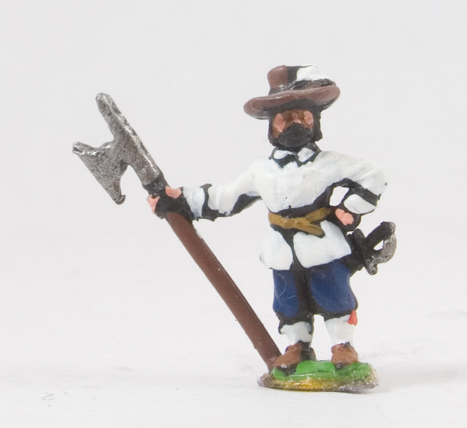 ECW: Medium Halberdiers in Hats, At Ease REN34