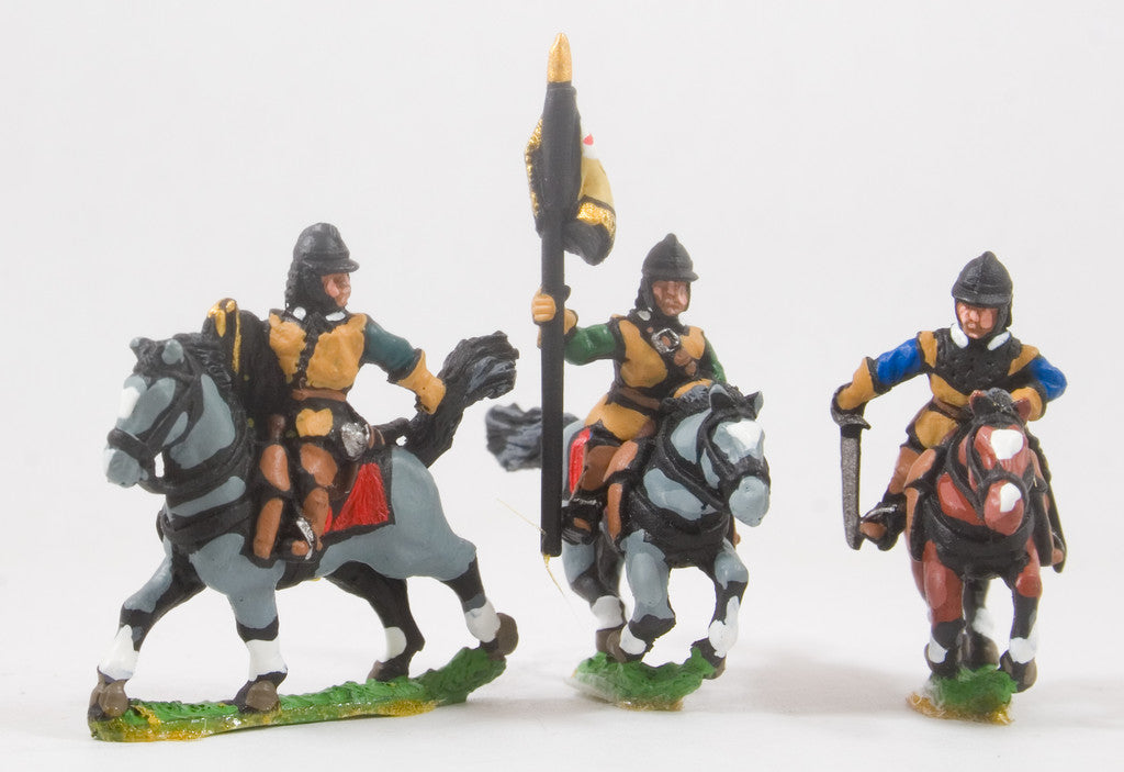ECW: Command: Mounted Officer, Standard Bearer & Trumpeter in Pot Helm REN55