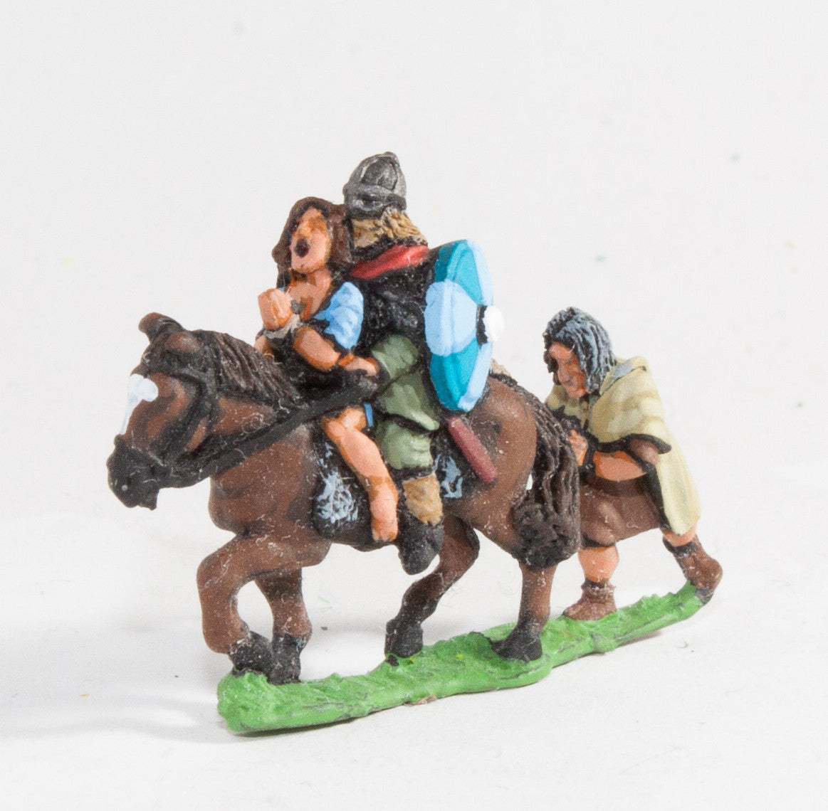 Mounted Huscarl with Female Captive and Prisoner Following VA12