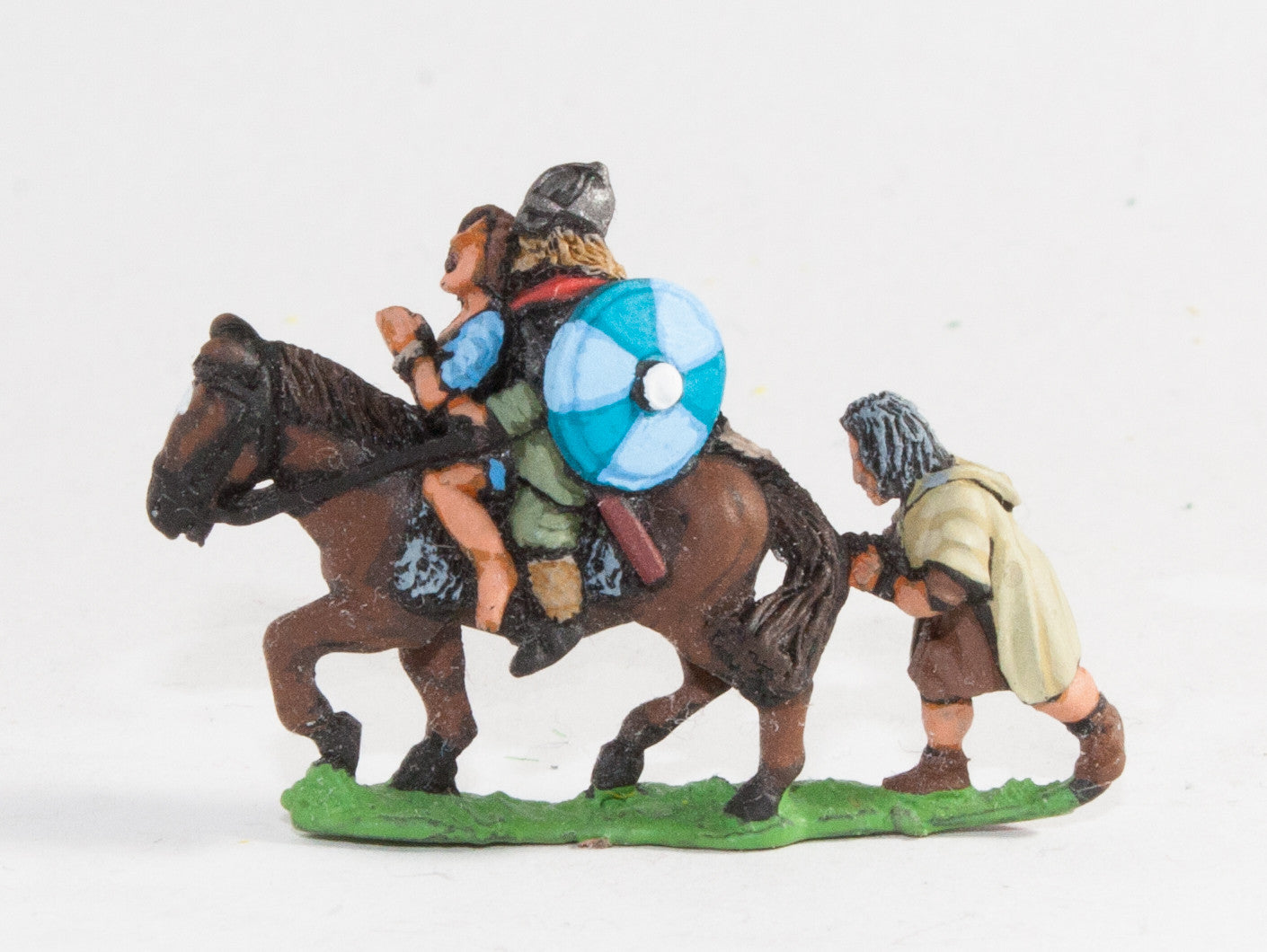 Mounted Huscarl with Female Captive and Prisoner Following VA12