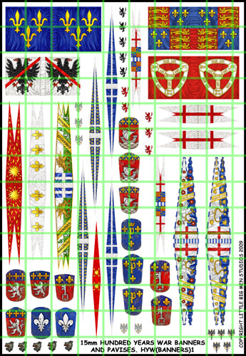 LBMS 15mm Banners - 15mm Hundred Years War banners 1