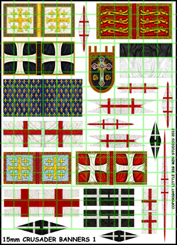 LBMS 15mm Banners - 15mm Crusader Banners 1