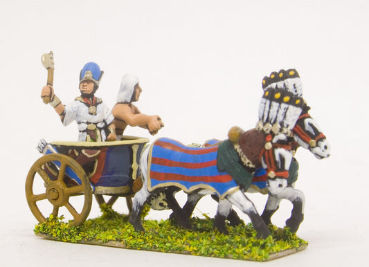 New Kingdom Egyptian Pharoah and Driver Two Horse Chariot ANK1