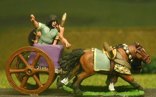 Later New Kingdom Egyptian General, Driver and Spearmen in Four Horse Chariot ANK15