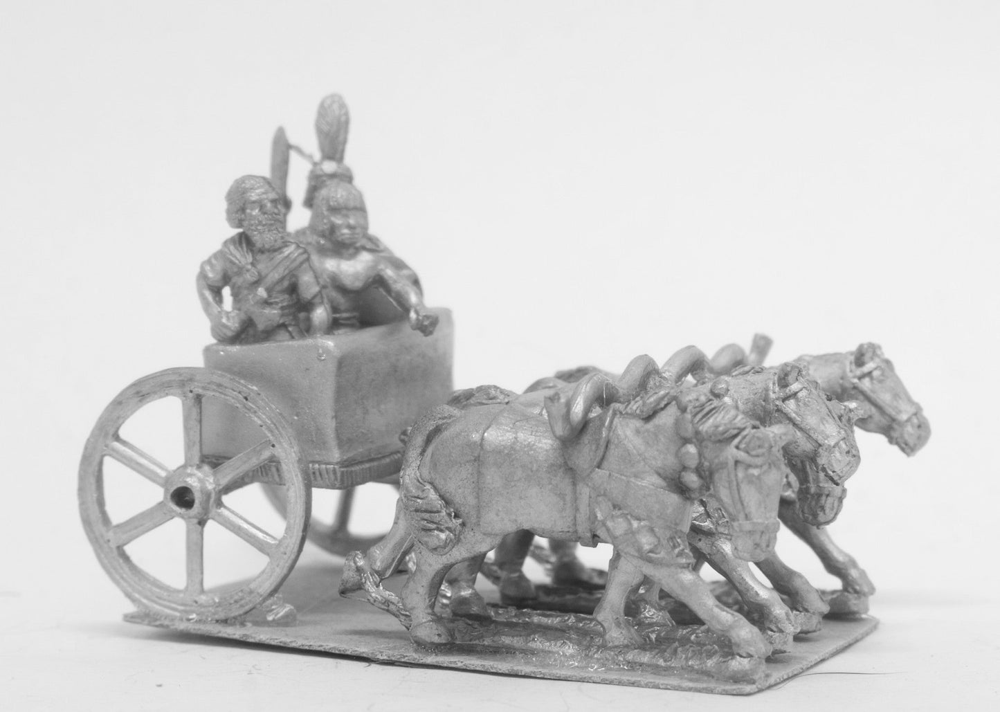 Kushite Egyptian Four Horse Chariot with General, Driver, and Spearmen ANK32a