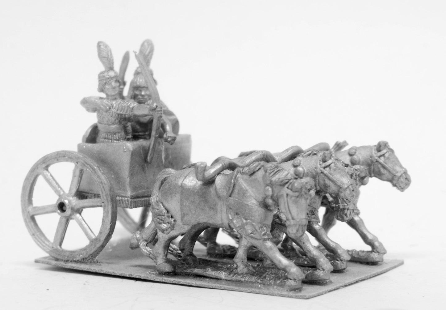 Kushite Egyptian Four Horse Chariot with Driver, Archer, and Spearmen ANK32